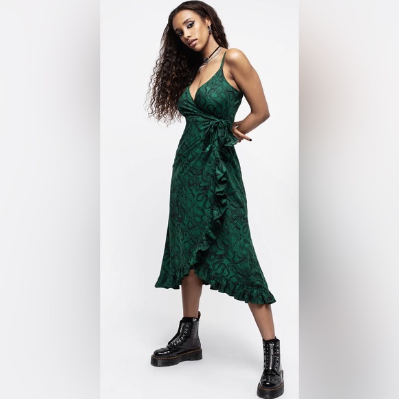 Disturbia Ophidia Snake Print Cami Midaxi Wrap Dress - Picture 2 of 11